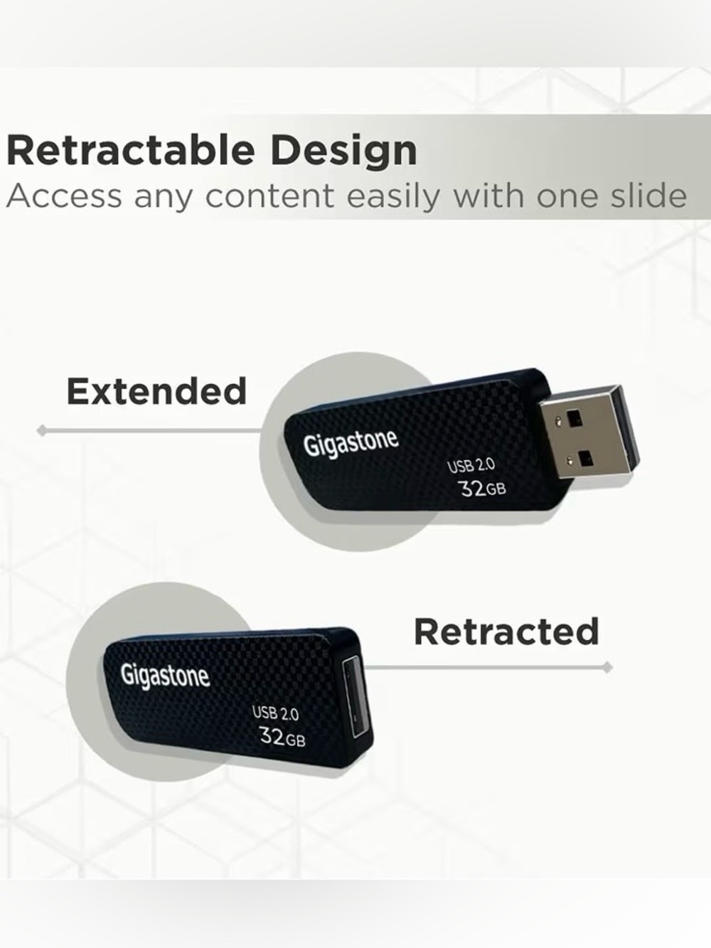 Gigastone V30 32GB USB 2.0 Flash Drive 5-Pack Retractable Pen Drives - Picture 4 of 10